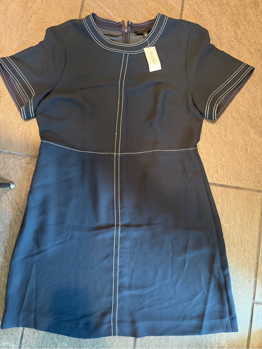 Banana Republic Navy Mini Dress with White Contrast Stitching